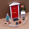 thumbnail image 1 of Casa de muñecas casa de muñecas puerta roja conjunto de Navidad escena en miniatura modelo de simulación BJD 12, 1 of 5