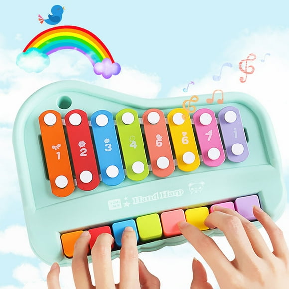 zanvin 2 In 1 Baby Piano Toy For Toddlers 1-3 Years Old, 8 Multicolored Key Keyboard Xylophone Piano, Preschool Educational Musical Learning Instruments Toy gifts