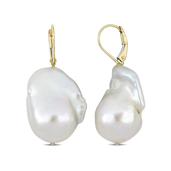 Everly Women's Cultured Pearl 14k Yellow Gold Earrings
