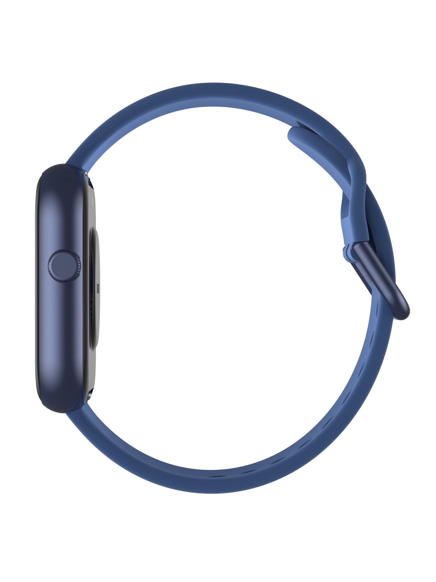 iTech Fusion 4 Unisex Adult Rectangular Smart Watch, Navy, Silicone Strap