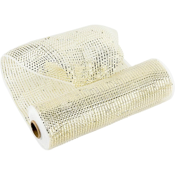 MEEDEE Cinta de malla navideña para corona, oro, plata y oro rosa, malla Ombré Deco de 10 pulgadas, suministros de manualidades de malla metálica navideña para árbol de Navidad, guirnalda, escalera, b