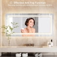 thumbnail image 4 of Wisfor 48 x 24 Inch LED Bathroom Mirror: Large Dimmable Lighted Wall Mounted Illuminated Vanity Mirror with Demister Pad Smart Touch Switch Makeup Mirror Backlit and Front Light (Horizontal/Vertical), 4 of 8