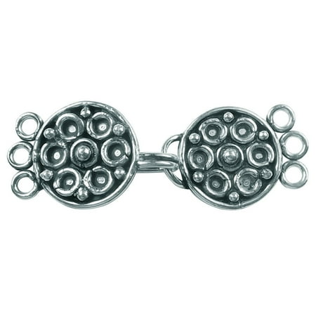 Three Strand Clasp - CSF-231 Silver Overlay Multi Strand Clasp With 3 Hole