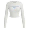 thumbnail image 4 of HSHMT Suits for Women 2 Piece I'm Just A Girl Bow Trim Print Sweatsuit Sets T Shirt Trousers Two Piece For Women, 4 of 6