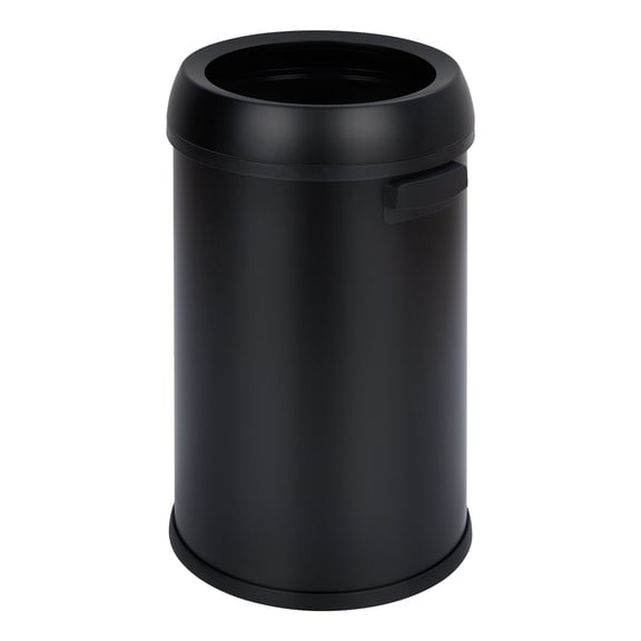 Ataucjin 17 Gallon Open Top/Flip-top Commercial Round Trash Bin, 65L Brushed Step Bin with Lid & Open Top Options, Heavy Duty Garbage Can for Kitchen Restaurant Office