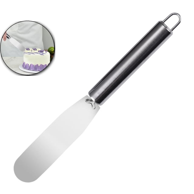 Dvruxg Stainless Steel Cake Spatula, Angled Icing Spreader Blade, Multifunctional Baking Decorating Tool for Pastry & Home Kitchen Use