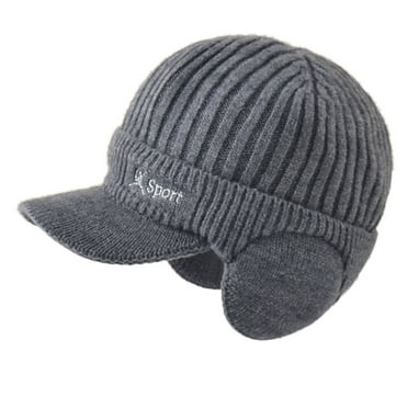 Clearance! HCURIBAD Knit Hats,Men's Thickened Wool Elastic Fall and Winter Outdoor Warm Knit Hat,Skull Cap,Winter Hats,Sun Hat A One Size
