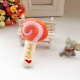 thumbnail image 4 of PTOOTP 3 piruletas con sonido chirriante para masticar, juguetes de peluche para perros y gatos (azul, naranja y rosa), 4 of 7