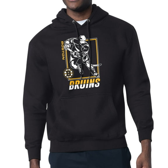 Men's Starter Black Boston Bruins Player Grid Fleece Pullover Hoodie