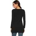 thumbnail image 3 of Fancyglim Womens Scoop Neck Long Sleeve Shirts Fitted Tops(Black S), 3 of 6