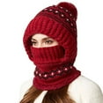 thumbnail image 2 of KANG Winter Knitted Hat With Scarf For Warm Fleece Lined Ear Trapper Cap Cold Weather With Neck For Outdoor Activities Red One Size, 2 of 7