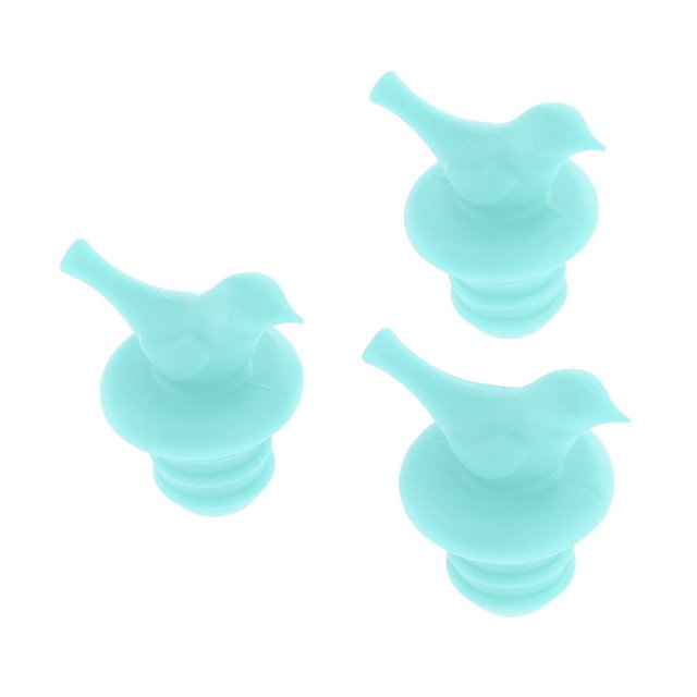 3 piezas decorativas pajarito botella de vino tapón tapón de corcho tapón de Azul Sunnimix Tapón de botella de vino