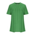 thumbnail image 4 of Timegard Hauts d'Été pour Femmes Col Rond Manches Courtes Tunique Plissée Confortable T-Shirt Décontracté Chic 2024, 4 of 4