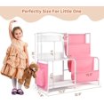 thumbnail image 3 of Kids Bookshelf and Toy Organizer, 3 Tier Girls Pink Bookshelf for Kids, Nursery Book Shelves, Toddler Book Shelf, Kids Book Shelf for Kid Room, White/Pink, 3 of 17