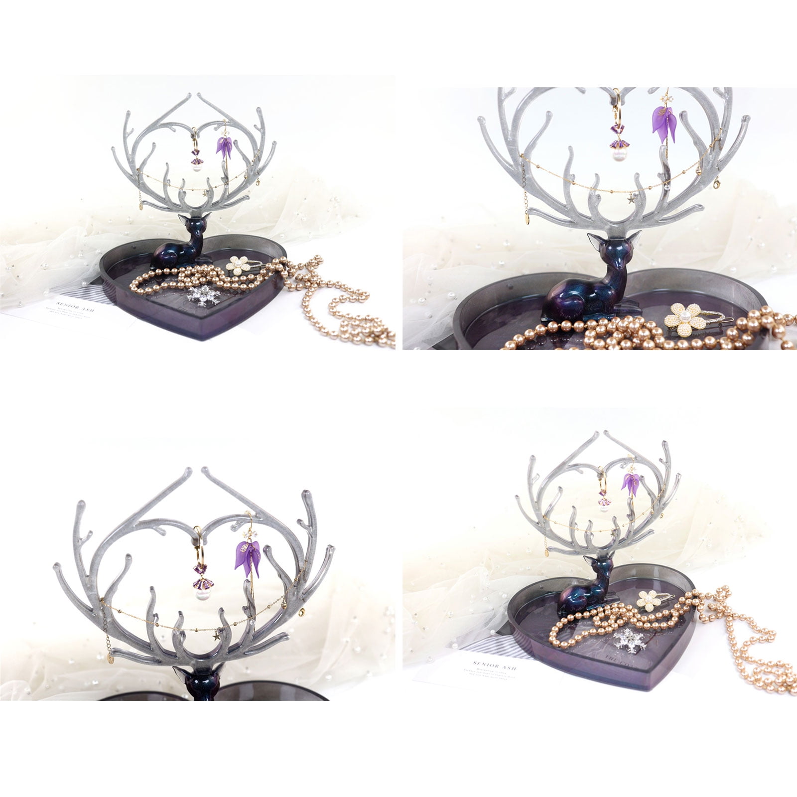 BQBQERT Silicone Resin Mold Epoxy Mold Deer Makeup Jewelry Display Tray Storage Box Mold for Resin Casting