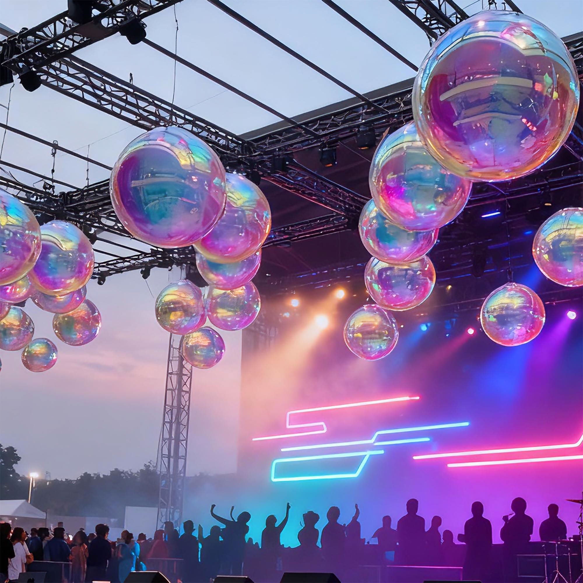 Yescom 20" Big Shiny Inflatable Mirror Ball Giant Iridescent Reusable Balloon for Large Disco Party Wedding Event Stage Decoration