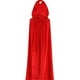 thumbnail image 2 of Full Length Hooded Velvet Cloak Christmas Santa Claus Plush Trim Tie Up Red Cape Holiday Cosplay Costume, 2 of 4