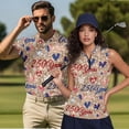thumbnail image 2 of Aplkyhs 250 Years Gold Glitter Matching Couple Golf Shirts Mens Hawaiian Shirt Golf Accessories for Men Mens Shirts Casual Comfortable for Golf Tennis Hiking Running Gym, 2 of 6
