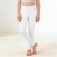 thumbnail image 5 of Miluxas Girls Modal Leggings, Full Length Footless Stretch Girl's High Waisted Tights Soft Basic Solid Yoga Pants White 12 Years, 5 of 9