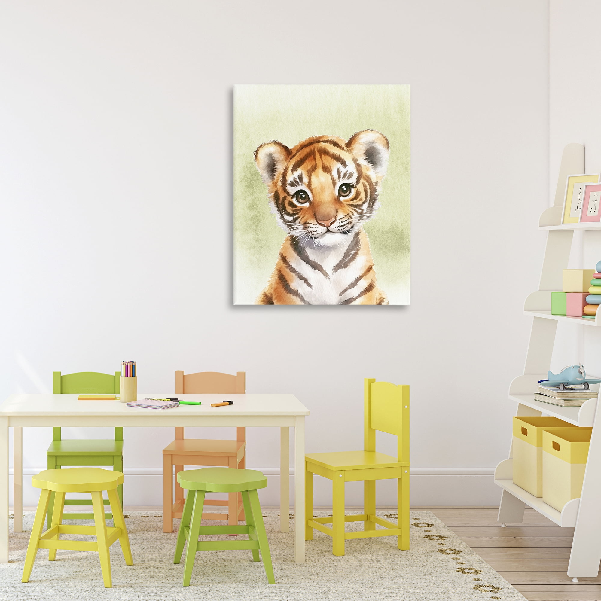 Stupell Industries Jungle Friends Baby Tiger Canvas Wall Art, design by Christine Simpson Art