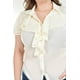 thumbnail image 4 of Blusa con detalle de olanes Roman Fashion /Tallas Extras, 204 (Hueso) beige 42, 4 of 5