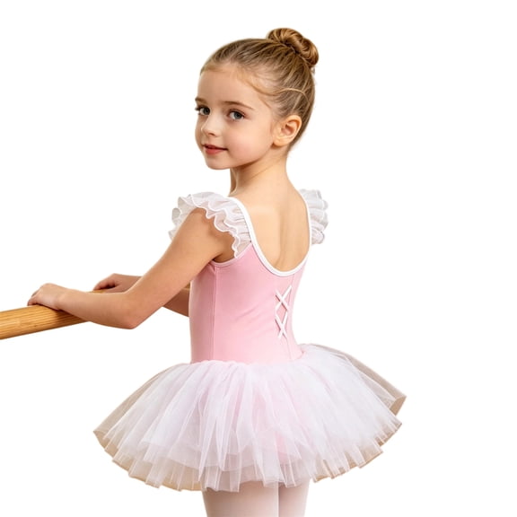 JAJAHO Ballet Leotard For Girls Camisole Dance Tutu Leotard With Fluffy Multi Mesh Layers Ruffle Ballet Dress For Ballerina 18M-5Y