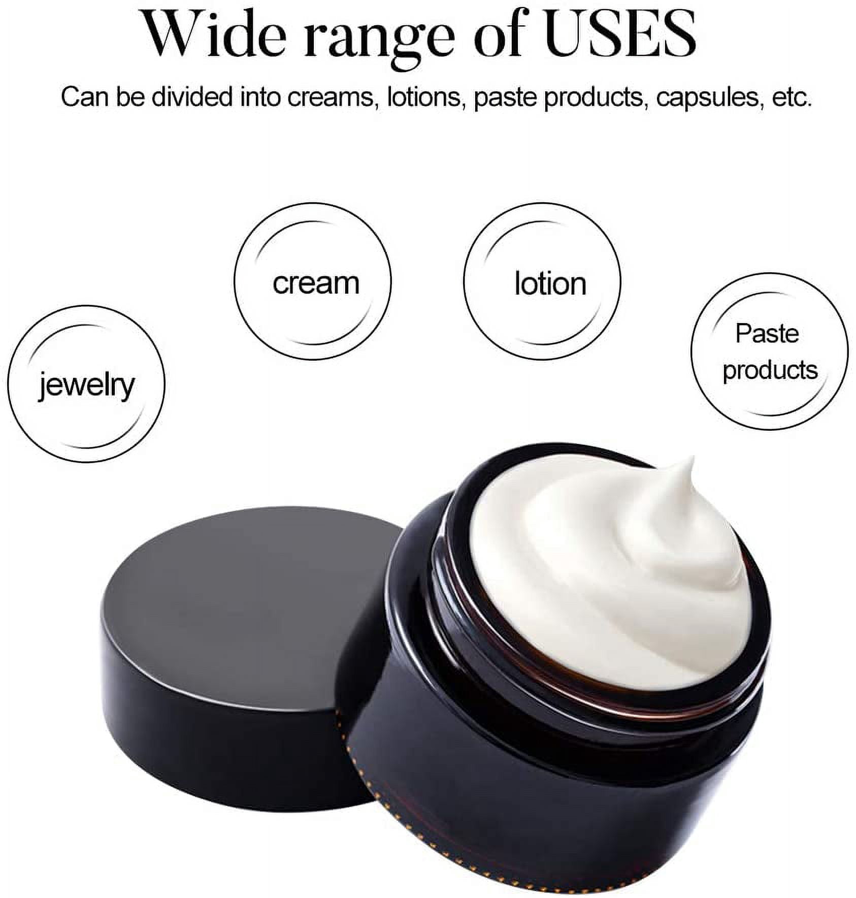 15 Pack 15g Round Amber Glass Cream Jars Cosmetic Glass Jars with Leak-proof Gasket and Spoon for Lotion Cream and Other Beauty Product DIY