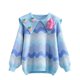 thumbnail image 5 of Suéter de color contrastante con cuello de muñeca nuevo de otoño e invierno coreano, diseño femenino, lindo osito dulce, suéter perezoso que reduce la edad, 5 of 5