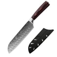 thumbnail image 1 of Cuchillo de cocina, juego de cuchillos de Chef profesional, cuchillo japonés de acero inoxidable con patrón de Damasco, 1 of 1