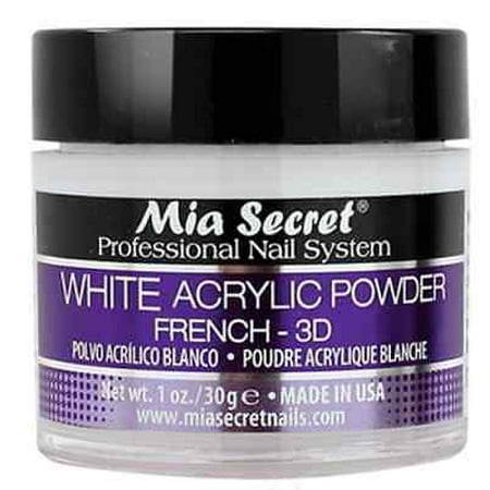 Mia X Pics LWS LA Wholesale Store Mia Secret Acrylic Powder for Professional WHITE 3D FRENCH COLOR 0.5, 1,2,4 oz (1 oz) ()