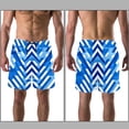 thumbnail image 3 of luoweisi Men's Beach Shorts Quick Dry Swim Trunks with Mesh Lining Blue and White Geometry L, 3 of 5