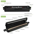 thumbnail image 2 of Food Saver Vacuum Sealer, Vacuum Sealer Machine, Multifunction Automatic Vacuum Sealer for Food Preservation, Led Indicator Lights with 25pcs Sealing Bags, 2 of 7
