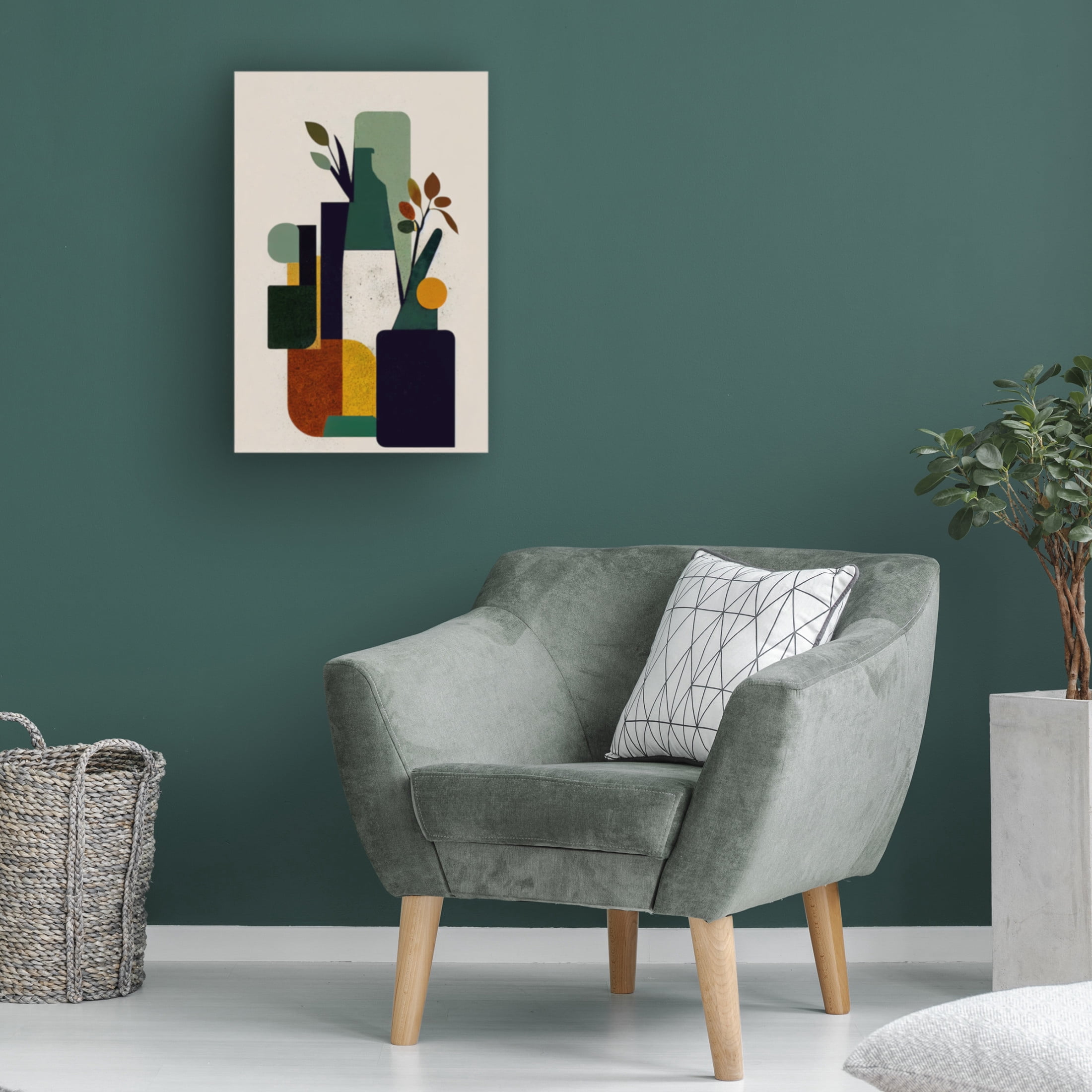Canvas Wall Art - Treechild 'Bottle and Plant' Wall Art for Living Room, Bedroom, or Office D?cor by Trademark Fine Art - 16 x 24 Inches