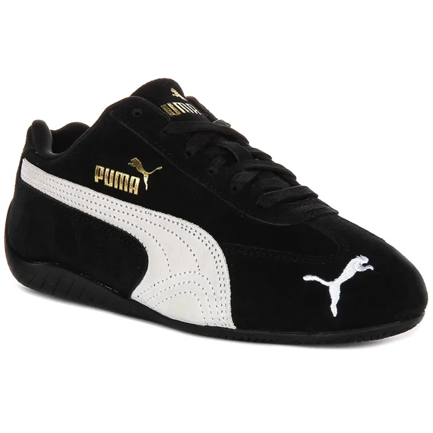 PU & MA Speedcat LaceUp Suede Driving Womens Sneakers In Black White US 5 - 12