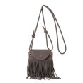 thumbnail image 1 of Bolso bandolera para mujer con diseño de flecos bandolera de cuero a la moda color sólido versátil, 1 of 8
