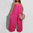 thumbnail image 2 of Aayomet Womens Jumpsuits Dressy Women Summer Backless Suspender Jumpsuit Wide Leg Pants Casual Loose Elegant Jumpsuit,Hot Pink XL, 2 of 5