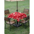 thumbnail image 3 of Outdoor Tablecloth with Umbrella Hole and Zipper, Christmas Snowflakes Square Table Cloth 60x60 Inch Waterproof Tablecloth, Xmas Winter Watercolor Red Picnic Table Cover for Patio Camping, 3 of 7