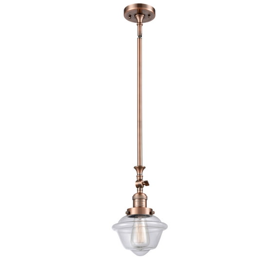 Innovations 206-AC-G532-LED European Influence One Light Mini Pendant from Franklin Restoration collection in Copper finish,