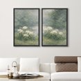 thumbnail image 2 of Framed Canvas Print Wall Art Set of 2 Tranquil Morning Garden Floral Botanical Vintage Art for Living Room, Bedroom, Office - 16"x24"x2 BLACK, 2 of 7