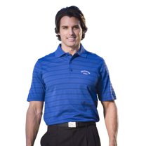 Monterey Club Men's Cotton Blend Stripe Texture Golf Polo Shirt #1126
