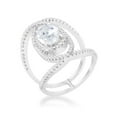 thumbnail image 1 of Bague Cocktail Contemporaine Zircone Rhodium 2,4 CT Femme - Taille 6, 1 of 1