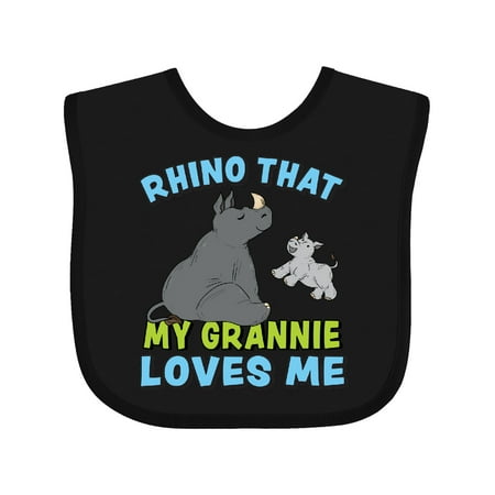 

Inktastic Rhino That My Great Grannie Loves Me with Cute Rhinos Gift Baby Boy or Baby Girl Bib