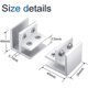 thumbnail image 2 of 4 piezas de soporte de abrazadera de vidrio ajustable de plata de 90 grados Soporte de abrazadera de vidrio de aluminio para 10-12 mm de espesor, 2 of 5