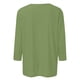 thumbnail image 5 of Camiseta básica de verano informal de color liso con cuello en V para mujer - Poliéster, manga 3/4, aberturas laterales - S-XXL, 5 of 5
