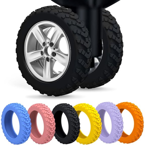 New Upgrade Luggage Wheel Covers 8 Pieces Carry On Luggage Wheel Protectors 8 Pieces to Prevent Wear and Tear Reduce Noise for Suitcases with Wheels (Black)