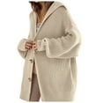 thumbnail image 2 of Cardigan Sweaters for Women 2025 Fall Winter Long Sleeve Button Collared Knit Oversized Slouchy Sweaters Coat, 2 of 6