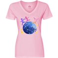 thumbnail image 3 of Inktastic Gemini Constellation Zodiac Sign Illustration Women's V-Neck T-Shirt, 3 of 5