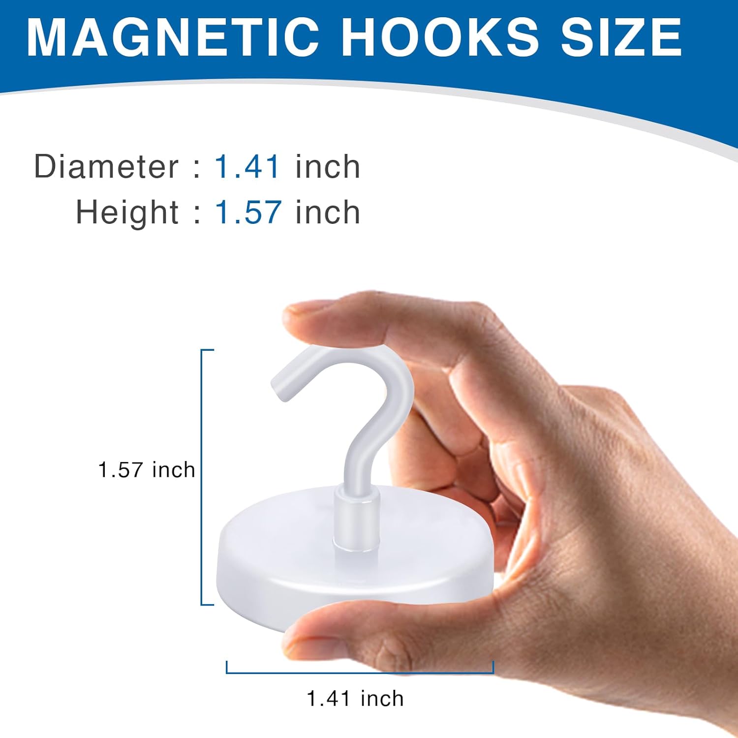 JJEAN-Cruise Essentials, 170Lbs Cruise Door Magnets, White Magnet Hooks for Cruise Cabin Strong Magnetic Hooks for Hanging, Refrigerator, Celling -6 Pack