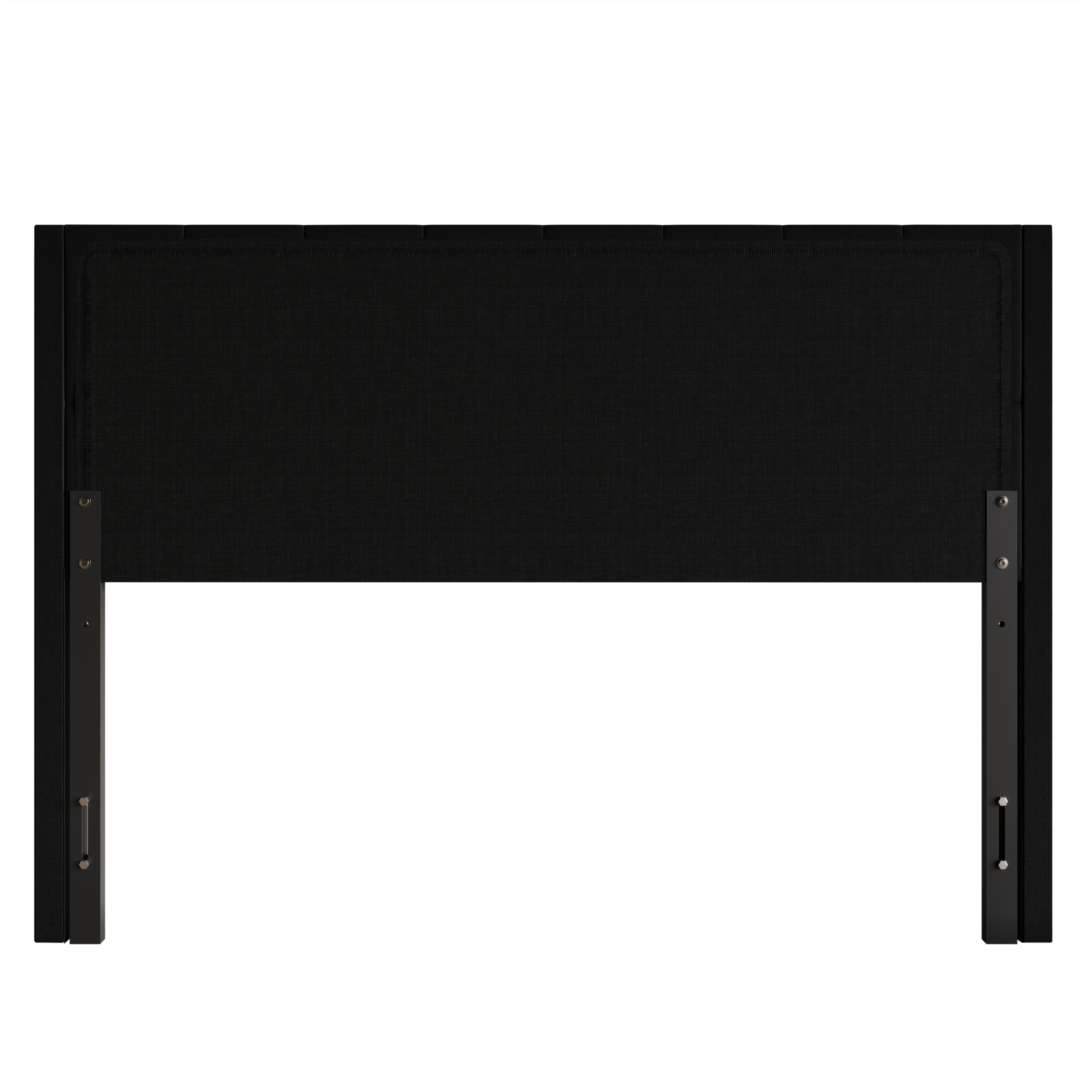 Home Design Grinnell King Tufted Upholstered Headboard with Wingback Design & Button-Tufted Detail, Black, Easy Assembly