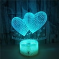 thumbnail image 5 of Cateissary 7 cambio de color 3D holograma amor corazón lámpara USB acrílico luz para el hogar Kits de decoración para fiestas blanco Cateissary HA025184-02, 5 of 5